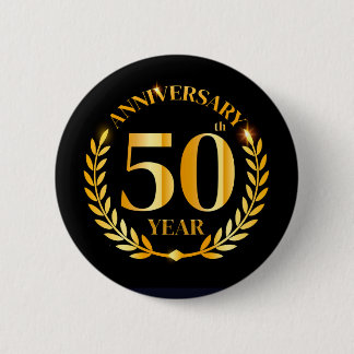 50Th years Anniversary 2 Inch Round Button