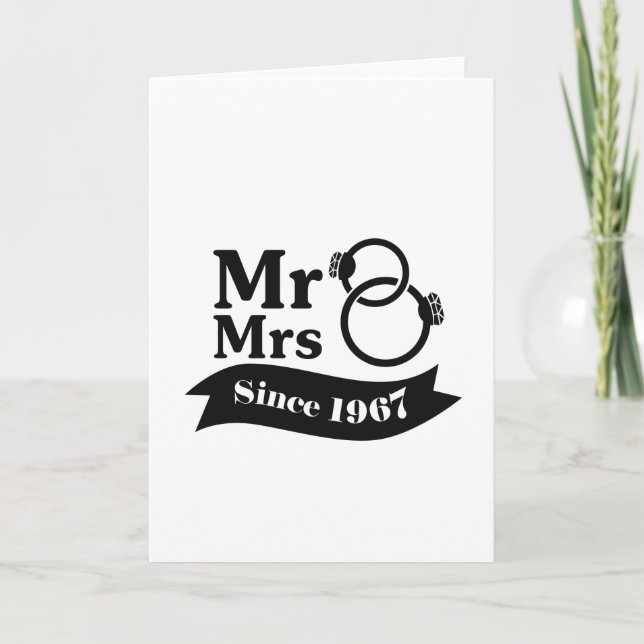 50th Years Anniversary Couples Gift Mr Mrs 1967 Card (Front)