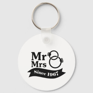 50th Years Anniversary Couples Gift Mr Mrs 1967 Keychain