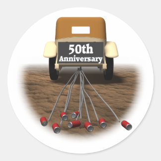 50thanniversaryt-shirts3 classic round sticker