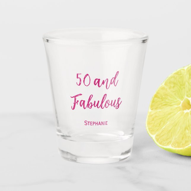 50thb fête d'anniversaire moderne verre tourné ros (Devant)