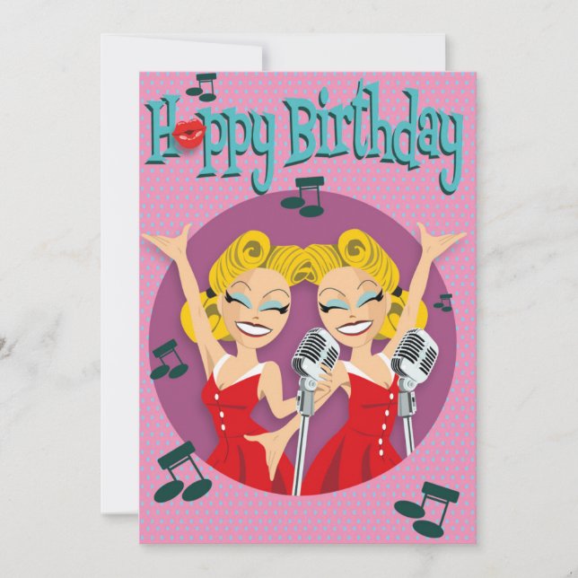 50ties rock&roll Enkele verjaardagskaart Holiday Card (Front)