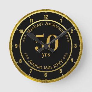 50yrs Retirement or Anniversary Personalized Round Clock