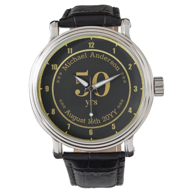 50yrs Retirement or Anniversary Personalized Watch (Front)