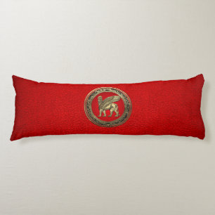 [510] Assyrian Winged Lion - Gold Lamassu Body Pillow