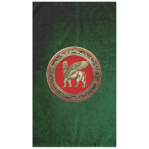 [510] Assyrian Winged Lion - Gold Lamassu Tablecloth