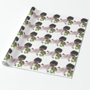 519 Sasha Cara Black baby Wrapping Paper