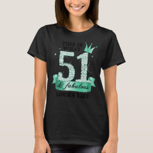 51 & Fabulous I Turquoise White Party Group Photo  T-Shirt