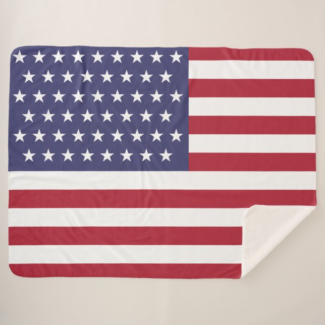 51 Star Flag of the United States of America (USA) Sherpa Blanket (Front (Horizontal))