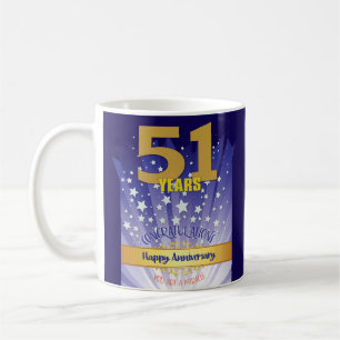 51 Year CUSTOM Recovery Anniversary Bold Numeral Coffee Mug
