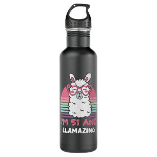 51 Year Old Bday Llamazing Llama 51st Birthday 710 Ml Water Bottle