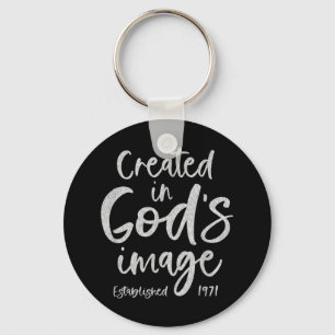51 Year Old Christian: Jesus 1971 51st Birthday T- Keychain