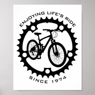 51 Year Old Mountain Biker 1974 51st Birthday Biki Poster
