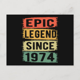 51 Years Old Bday 1974 Epic Legend 51st Birthday Postcard