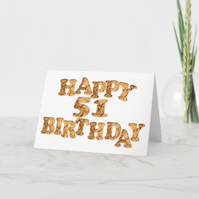 51e carte d'anniversaire pour un amateur de cookie (Devant)