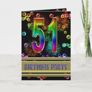 51e fête d'anniversaire Invitation