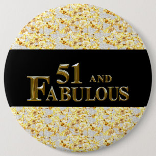 51st Birthday 6 Inch Round Button