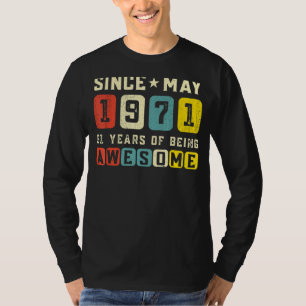 51st Birthday Awesome Since May 1971 Vintage T-Shirt