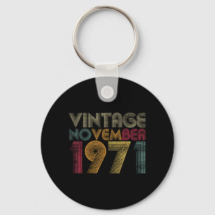 51st Birthday Gifts - Vintage November 1971 Keychain