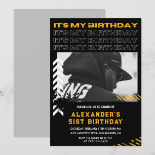 51st birthday invitations Men Photo Spray paint