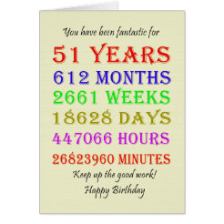 51st Birthday Cards | Zazzle CA
