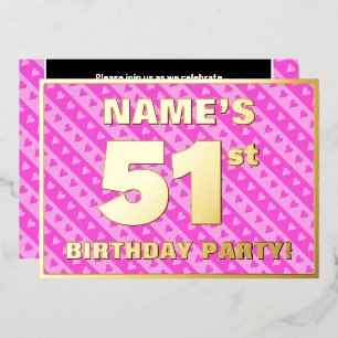 51st Birthday Party — Fun Pink Hearts and Stripes