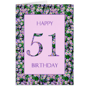 51st Birthday Purple Daisies