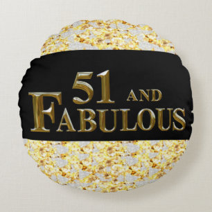 51st Birthday Round Pillow