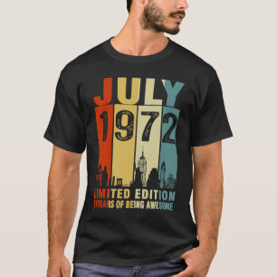 51st Birthday Vintage July 1972 51 Years Old T-Shirt