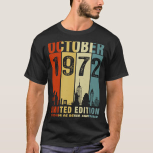 51st Birthday Vintage October 1972 51 Years Old T-Shirt