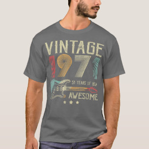 51st Birthday Womens Mens Vintage Awesome 1971 Gui T-Shirt