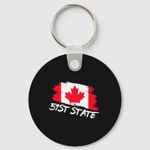 51st State Canada 51 Meme Funny Trump Keychain