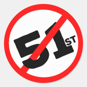51st State No Way Classic Round Sticker