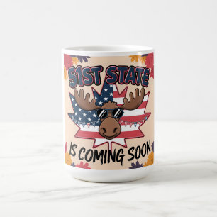 51st State Patriotic Moose Humour Fall Gift Magic Mug