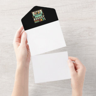 51th Birthday August Gift Vintage 1971 51 Years All In One Invitation