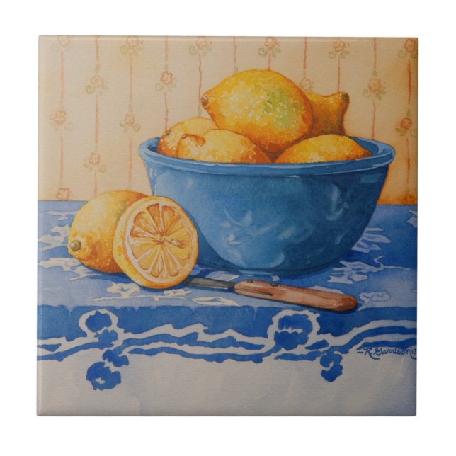 5280 Lemons in Blue Bowl Tile (Front)