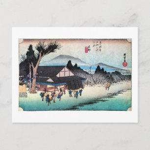 52. 石部宿, 広重 POSTCARD