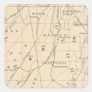 52 Centre Negro population 1880-1900 Square Sticker
