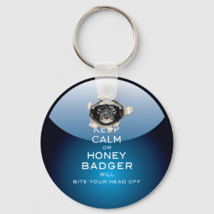 [52] Keep Calm or Honey Badger… Keychain