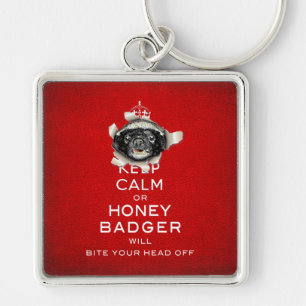 [52] Keep Calm or Honey Badger… Keychain
