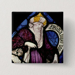 52:Roundel of the prophet Ezekiel, 15th century 2 Inch Square Button
