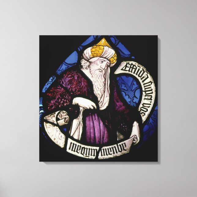 52:Roundel of the prophet Ezekiel, 15th century Canvas Print (Front)