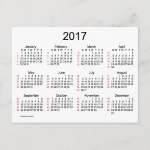 52 Weeks 2017 Mini Calendar by Janz Postcard