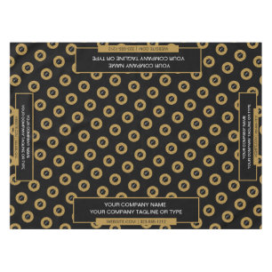 52"X70" Trade Show Tablecloth Logo Gold and Black