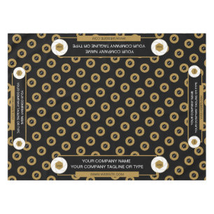 52"X70" Trade Show Tablecloth Logo Gold Black