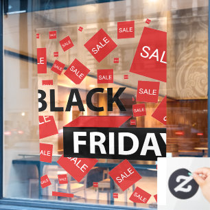 52" x 72" Black Friday Sale Window Cling 