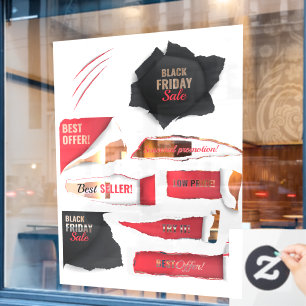 52" x 72" Black Friday Sale Window Cling