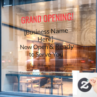 52" x 72" Grand Opening Window Cling