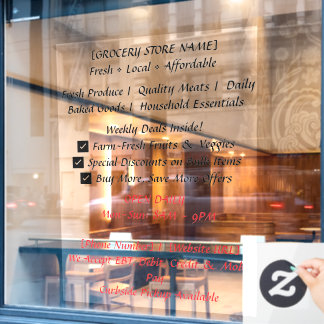 52" x 72" Grocery Store Window Cling
