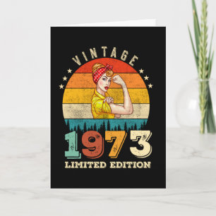 52 Year Old Bday 1973 Vintage 52nd Birthday Women Card